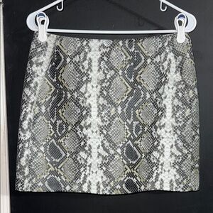 Aqua Faux Snakeskin Mini Skirt Size: M Length: 14.5”